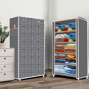 home reserve 5 layer cabinet print pp collapsible wardrobe finish color - cabinet print diydo-it-yourself