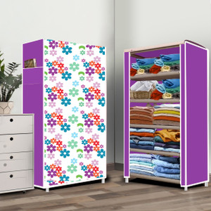 home reserve 5 layer mini flower print pp collapsible wardrobe