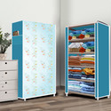 Home Reserve 5 Layer Soft lily Flower Print PP Collapsible Wardrobe (Finish Color - Soft lily Flower Print, DIY(Do-It-Yourself))