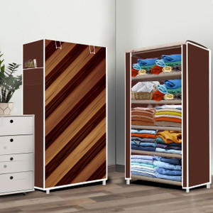 home reserve 5 layer wall panel print pp collapsible wardrobe