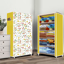 Home Reserve 5 Layer Warm Flower Print PP Collapsible Wardrobe (Finish Color - Warm Flower Print, DIY(Do-It-Yourself))