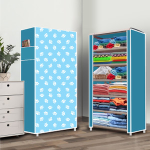 home reserve 6 shelf baby paw printed pp collapsible wardrobe finish color - baby paw printed diydo-it-yourself