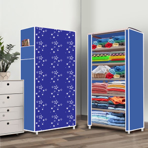home reserve 6 shelf christmas printed pp collapsible wardrobe