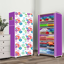 Home Reserve 6 Shelf Mini Flower Printed PP Collapsible Wardrobe