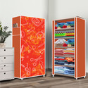 Home Reserve 6 Shelf School Pattern Printed PP Collapsible Wardrobe (Finish Color - School Pattern Printed, DIY(Do-It-Yourself))