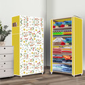 Home Reserve 6 Shelf Warm Flower Printed PP Collapsible Wardrobe (Finish Color - Warm Flower Printed, DIY(Do-It-Yourself))