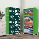 Home Reserve 6 Shelf White Lily Printed PP Collapsible Wardrobe