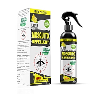 home-secure mosquito repellent spray-220ml lime scent natural toxin-free