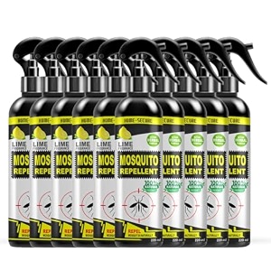 home-secure herbal mosquito repellent-220 ml with lime fregrance natural mosquito killer spray  pet safe kids safe  non-toxic eco friendly chemical free  made with plant oils pack of 10