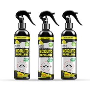 home-secure herbal mosquito repellent-220 ml with lime fregrance natural mosquito killer spray  pet safe kids safe  non-toxic eco friendly chemical free  made with plant oils pack of 3