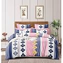 THE HOME STYLE 200TC Super Soft Glace Cotton King Size Duvet Cover II Razai Cover II Quilt Cover II Dohar for Double Bed with Zipper Closure (90x100 Inch, Abstract Mist)