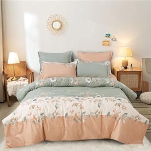 the home style 200tc super soft glace cotton king size duvet cover ii razai cover ii quilt cover ii dohar for double bed with zipper closure 90x100 inch peach puff