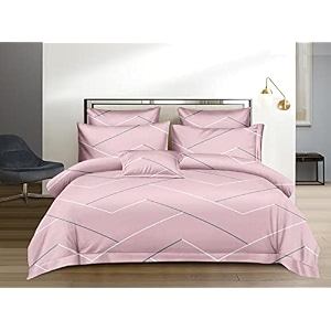 the home style 400tc super soft glace cotton king size zipper duvet ii razai ii quilt ii comforter cover ii dohar of double bed90x100 inchwith same designed pillow cover2 pcsballet pink