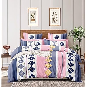 the home style 400tc super soft glace cotton king size zipper duvet ii razai ii quilt ii comforter cover ii dohar of double bed90x100 inchwith same designed pillow cover2 pcsballet pink