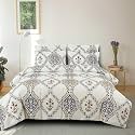 THE HOME STYLE 350TC Super Soft Glace Cotton King Size Duvet Cover II Razai Cover II Quilt Cover II Dohar for Double Bed with Zipper Closure (90x100 Inch, Breeze Pearl)