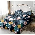 THE HOME STYLE 200TC Super Soft Glace Cotton King Size Duvet II Razai II Quilt II Comforter Cover II Dohar of Double Bed (90x100 inch) with Same Designed Pillow Cover (2 Pcs) (French Blue)