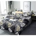 THE HOME STYLE 200TC Super Soft Glace Cotton King Size Duvet II Razai II Quilt II Comforter Cover II Dohar of Double Bed (90x100 inch) with Same Designed Pillow Cover (2 Pcs) (Midnight Leaf)