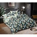HOME STYLE 200TC Super Soft Glace King Size Comforter with Quilt Cover for Double Bed - Kelly Green