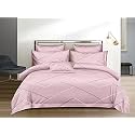 THE HOME STYLE 400TC Super Soft Glace Cotton King Size Duvet II Razai II Quilt II Comforter Cover II Dohar of Double Bed (90x100 inch) with Same Designed Flat King Size Bedsheet (90x100 inch) with 2 Pillow Cover (Ballet Pink)