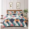 THE HOME STYLE 400TC Super Soft Glace Cotton King Size Duvet II Razai II Quilt II Comforter Cover II Dohar of Double Bed (90x100 inch) with Same Designed Flat King Size Bedsheet (90x100 inch) with 2 Pillow Cover (Ballet Pink)