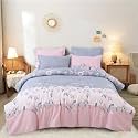 THE HOME STYLE 200TC Super Soft Glace Cotton King Size Duvet Cover II Razai Cover II Quilt Cover II Dohar for Double Bed with Zipper Closure (90x100 Inch, Pink Lavender)