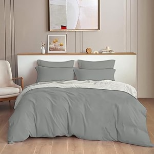 the home style 300tc plain solid glace cotton king size duvet cover ii razai ii quilt cover for double bed with zipper closure ii 140 gsm 90x100 inch plain graysolid