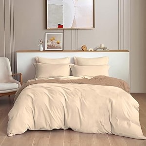 the home style 300tc plain solid glace cotton king size duvet cover ii razai ii quilt cover for double bed with zipper closure ii 140 gsm 90x100 inch plain almond whisper