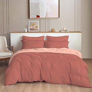 the home style 300tc plain solid glace cotton king size duvet cover ii razai ii quilt cover for double bed with zipper closure ii 140 gsm 90x100 inch plain terracotta blush