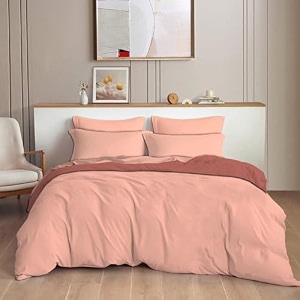 the home style 300tc plain solid glace cotton king size duvet cover ii razai ii quilt cover for double bed with zipper closure ii 140 gsm 90x100 inch plain coral clay