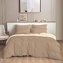 THE HOME STYLE 300TC Plain Solid Glace Cotton King Size Duvet Cover II Razai II Quilt Cover for Double Bed with Zipper Closure II 140 GSM (90x100 Inch, Plain, Dune Delights)
