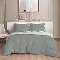THE HOME STYLE 300TC Plain Solid Glace Cotton King Size Duvet Cover II Razai II Quilt Cover for Double Bed with Zipper Closure II 140 GSM (90x100 Inch, Plain, GraySolid)