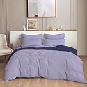 THE HOME STYLE 300TC Plain Solid Glace Cotton King Size Duvet Cover II Razai II Quilt Cover for Double Bed with Zipper Closure II 140 GSM (90x100 Inch, Plain, Lavender Mist)