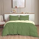 THE HOME STYLE 300TC Plain Solid Glace Cotton King Size Duvet Cover II Razai II Quilt Cover for Double Bed with Zipper Closure II 140 GSM (90x100 Inch, Plain, Olive Mist)