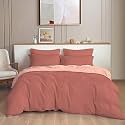 THE HOME STYLE 300TC Plain Solid Glace Cotton King Size Duvet Cover II Razai II Quilt Cover for Double Bed with Zipper Closure II 140 GSM (90x100 Inch, Plain, Terracotta Blush)