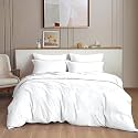 THE HOME STYLE 300TC Plain Solid Glace Cotton King Size Duvet Cover II Razai II Quilt Cover for Double Bed with Zipper Closure II 140 GSM (90x100 Inch, Plain, White)