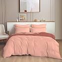 THE HOME STYLE 300TC Plain Solid Glace Cotton King Size Duvet Cover II Razai II Quilt Cover for Double Bed with Zipper Closure II 140 GSM (90x100 Inch, Plain, Coral Clay)