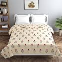 THE HOME STYLE 200TC Super Soft Glace Cotton King Size Duvet Cover II Razai Cover II Quilt Cover II Dohar for Double Bed with Zipper Closure (90x100 Inch, Abstract Mist)