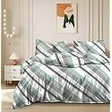 THE HOME STYLE 200TC Super Soft Glace Cotton King Size Duvet Cover II Razai Cover II Quilt Cover II Dohar for Double Bed with Zipper Closure (90x100 Inch, Abstract Mist)