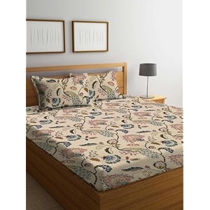 the home style microfiber 120gsm reversible single bed ac comforter with 1 single glace cotton bed bedsheet and 1 pillow cover 60x90 inches mocha flora