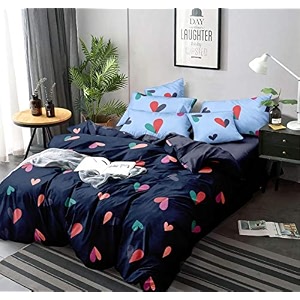 the home style super soft glace cotton king size duvet cover ii razai cover ii quilt cover ii comforter cover ll dohar for double bed with zipper dohars 90x100 inch blue heart 200