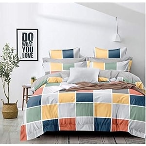 the home style super soft glace cotton single bed quilt cover ii rajai cover ii duvet cover ii comforter cover ll dohar for single bed with zipper dohars 60x90 inch singlevibrant checks - 200 tc