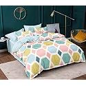 THE HOME STYLE Super Soft Glace Cotton 200 TC Single Bed Quilt Cover, Rajai Cover, Duvet Cover, Comforter Cover, Dohar With Zipper (60X90 Inch, Pastel Palette)