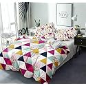 THE HOME STYLE Super Soft Glace Cotton 200 TC Single Bed Quilt Cover Ii Rajai Cover Ii Duvet Cover Ii Comforter Cover Ll Dohar For Single Bed With Zipper (Dohars) 60X90 Inch (Single, Blue Heart)