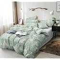 THE HOME STYLE Super Soft Glace Cotton King Size Duvet II Razai II Quilt Cover II Dohar of Double Bed (90x100 inch) with Same Designed Flat King Size Bedsheet (90x100 inch) with 2 Pillow Cover (Bloom)