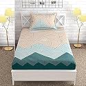 THE HOME STYLE Super Soft Glace Cotton 200 TC Single Bed Quilt Cover Ii Rajai Cover Ii Duvet Cover Ii Comforter Cover Ll Dohar For Single Bed With Zipper (Dohars) 60X90 Inch (Single, Pastel Green)