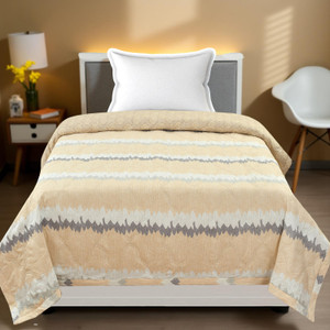 home stylish floral single comforter for  ac room microfiber beige