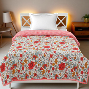 home stylish floral single comforter for  ac room microfiber multicolor