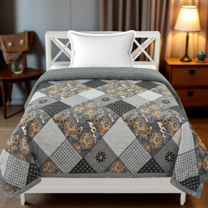 home stylish floral single comforter for  ac room microfiber multicolor