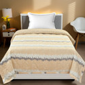 Home Stylish Floral Single Comforter for  AC Room (Microfiber, Beige)
