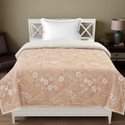 Home Stylish Floral Single Comforter for  AC Room (Microfiber, Beige)